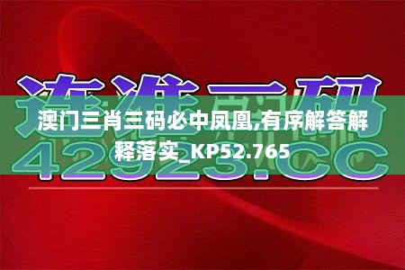 澳门三肖三码必中凤凰,有序解答解释落实_KP52.765