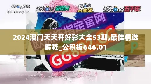 2024澳门天天开好彩大全53期,最佳精选解释_公积板646.01