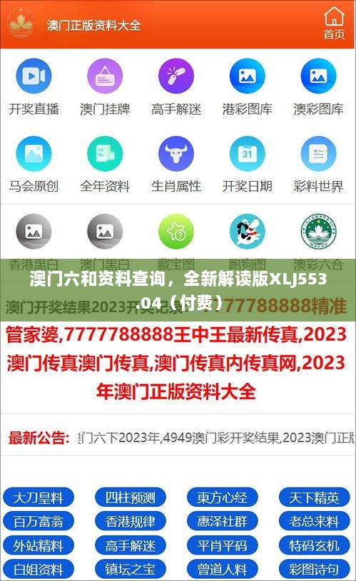 澳门六和资料查询，全新解读版XLJ553.04（付费）