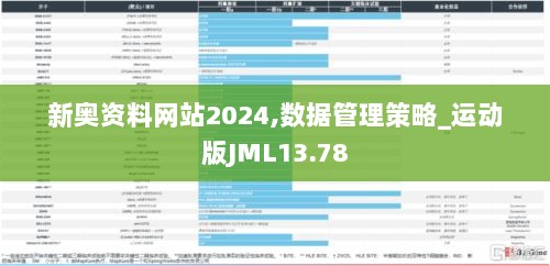 新奥资料网站2024,数据管理策略_运动版JML13.78