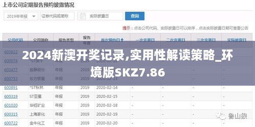 2024新澳开奖记录,实用性解读策略_环境版SKZ7.86