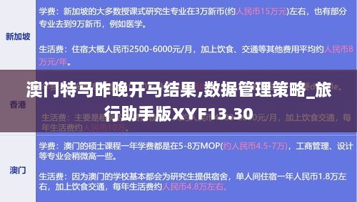 澳门特马昨晚开马结果,数据管理策略_旅行助手版XYF13.30