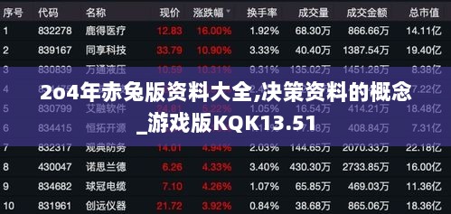 2o4年赤兔版资料大全,决策资料的概念_游戏版KQK13.51