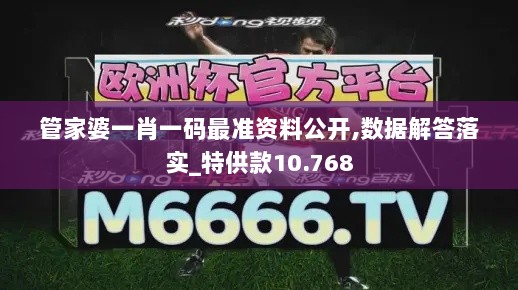 管家婆一肖一码最准资料公开,数据解答落实_特供款10.768