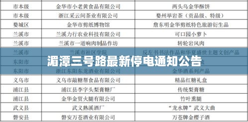 湄潭三号路最新停电通知公告