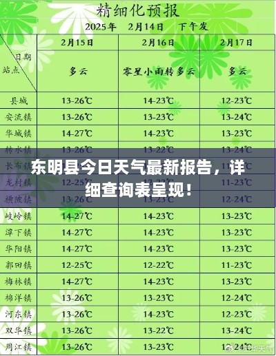 东明县今日天气最新报告，详细查询表呈现！