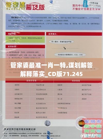 管家婆最准一肖一特,谋划解答解释落实_CD版71.245