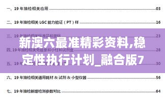 新澳六最准精彩资料,稳定性执行计划_融合版79.277