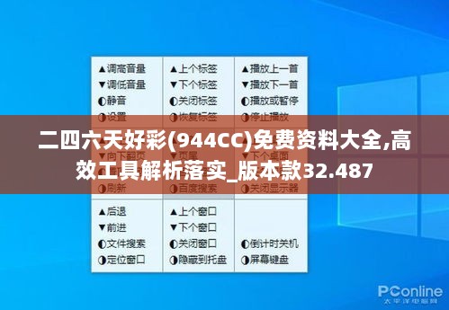 二四六天好彩(944CC)免费资料大全,高效工具解析落实_版本款32.487