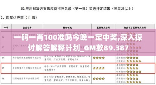 一码一肖100准吗今晚一定中奖,深入探讨解答解释计划_GM款89.387