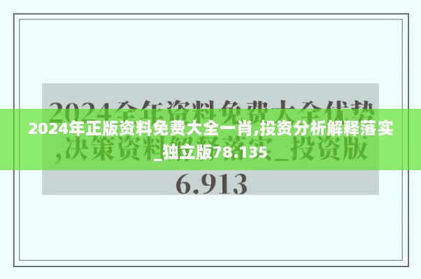 2024年正版资料免费大全一肖,投资分析解释落实_独立版78.135