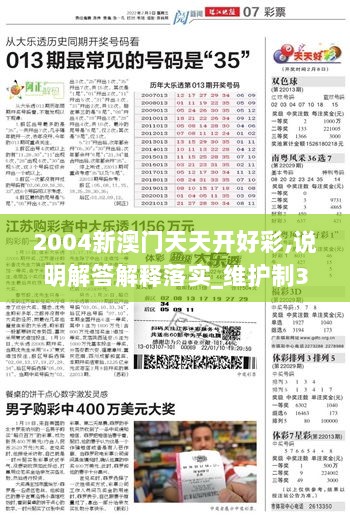 2004新澳门天天开好彩,说明解答解释落实_维护制30.110