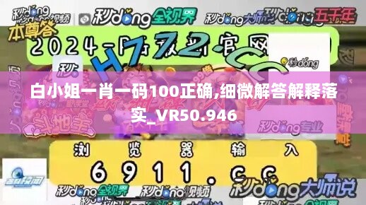 白小姐一肖一码100正确,细微解答解释落实_VR50.946