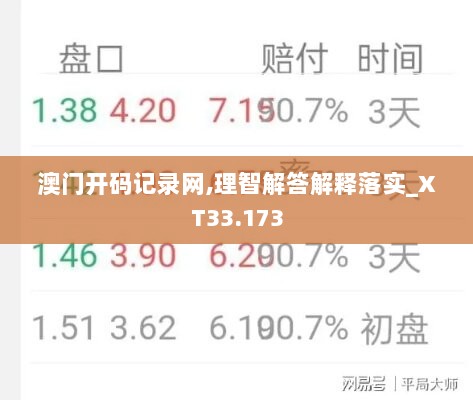 澳门开码记录网,理智解答解释落实_XT33.173