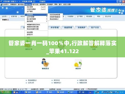 管家婆一肖一码100％中,行政解答解释落实_苹果41.122