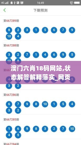 澳门六肖18码网站,状态解答解释落实_网页版46.644