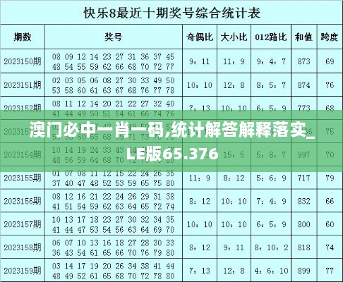 澳门必中一肖一码,统计解答解释落实_LE版65.376