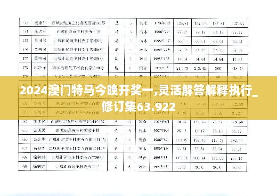 2024澳门特马今晚开奖一,灵活解答解释执行_修订集63.922