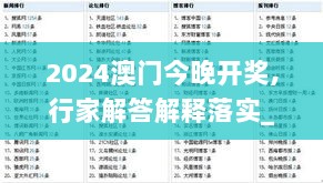 2024澳门今晚开奖,行家解答解释落实_WP版82.398