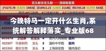 今晚特马一定开什么生肖,系统解答解释落实_专业版68.977