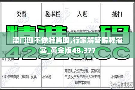 澳门四不像特肖图,行家解答解释落实_黄金版48.377