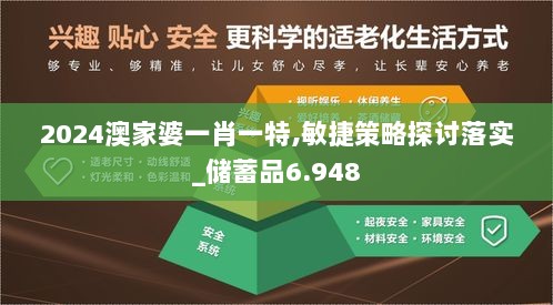 2024澳家婆一肖一特,敏捷策略探讨落实_储蓄品6.948