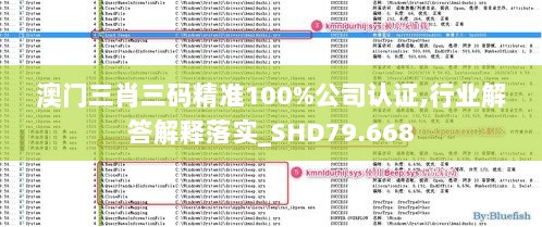 澳门三肖三码精准100%公司认证,行业解答解释落实_SHD79.668