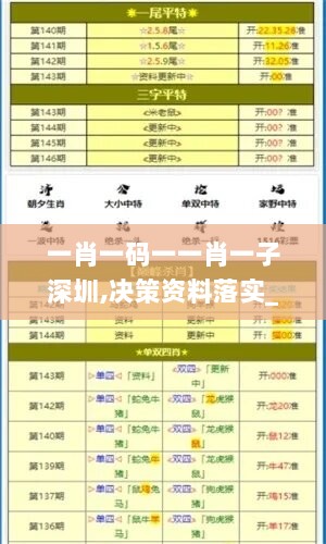 一肖一码一一肖一子深圳,决策资料落实_模拟版593.91