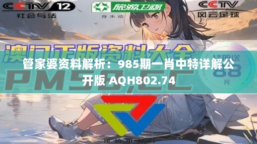 管家婆资料解析：985期一肖中特详解公开版 AQH802.74