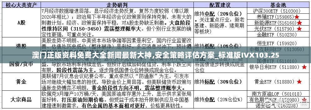 澳门正版资料免费大全新闻最新大神,安全策略评估方案_标准版IVX103.25