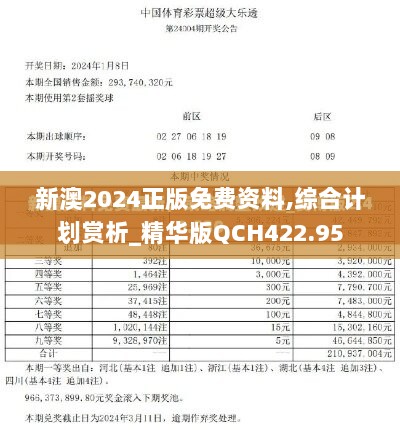 新澳2024正版免费资料,综合计划赏析_精华版QCH422.95