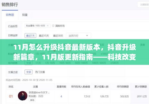 11月抖音版更新指南，科技驱动升级，激发无限可能