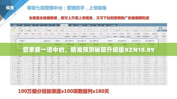 管家婆一语中的，精准预测秘籍升级版XZN18.89