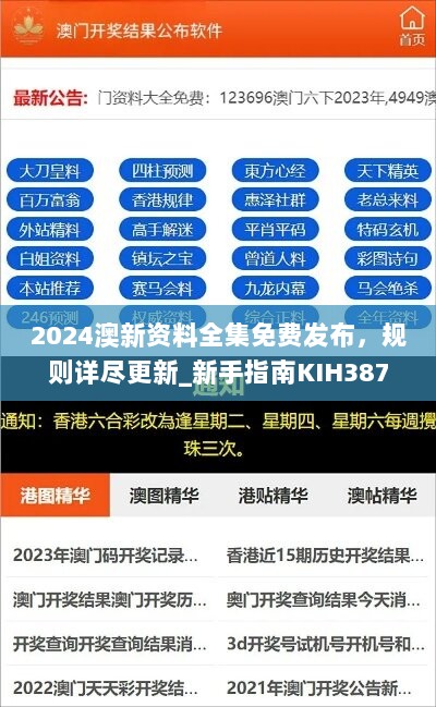 2024澳新资料全集免费发布，规则详尽更新_新手指南KIH387.85