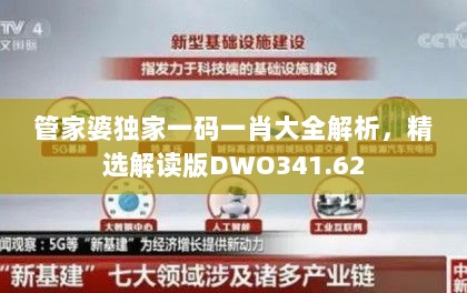 管家婆独家一码一肖大全解析，精选解读版DWO341.62