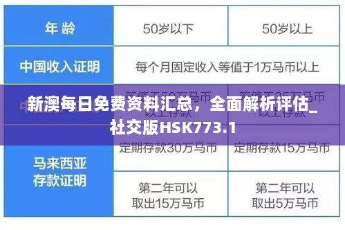 新澳每日免费资料汇总，全面解析评估_社交版HSK773.1