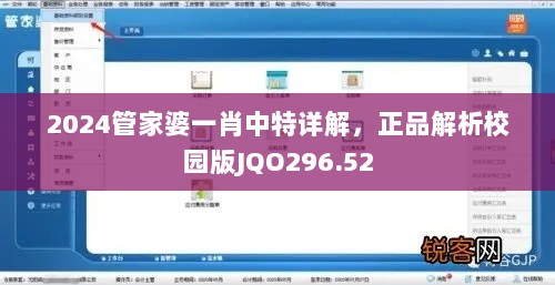 2024管家婆一肖中特详解，正品解析校园版JQO296.52