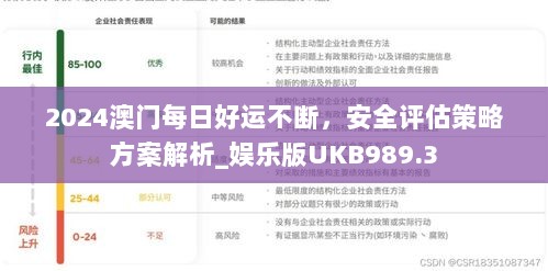 2024澳门每日好运不断，安全评估策略方案解析_娱乐版UKB989.3