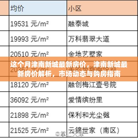 津南新城最新房价解析，市场动态与购房指南