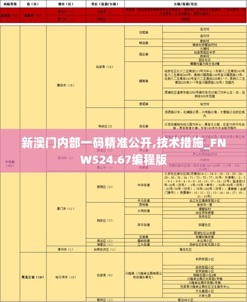 新澳门内部一码精准公开,技术措施_FNW524.67编程版