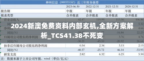 2024新澳免费资料内部玄机,全新方案解析_TCS41.38不死变