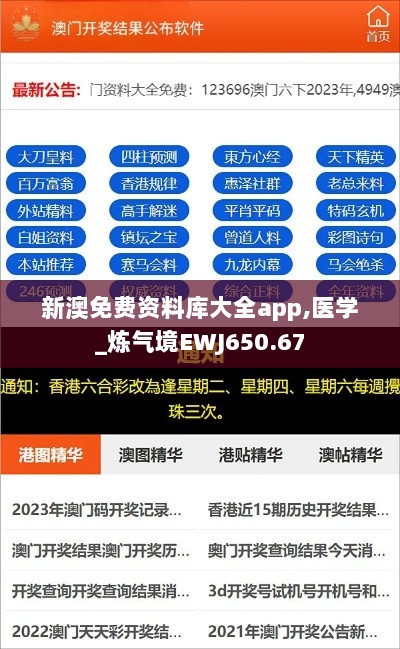 新澳免费资料库大全app,医学_炼气境EWJ650.67