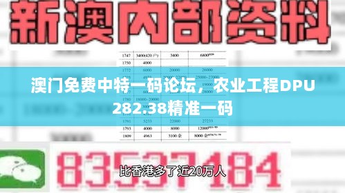 澳门免费中特一码论坛，农业工程DPU282.38精准一码