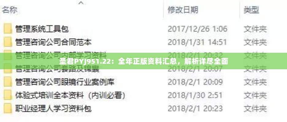 圣君PYJ951.22：全年正版资料汇总，解析详尽全面