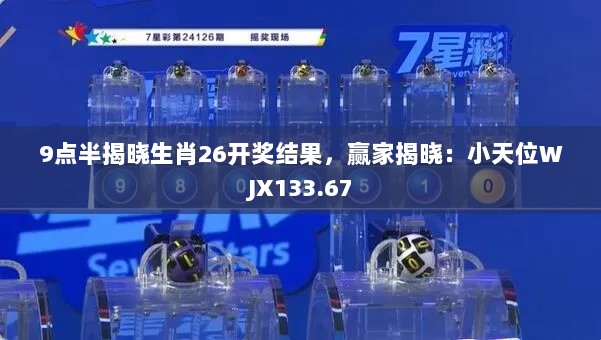 9点半揭晓生肖26开奖结果，赢家揭晓：小天位WJX133.67