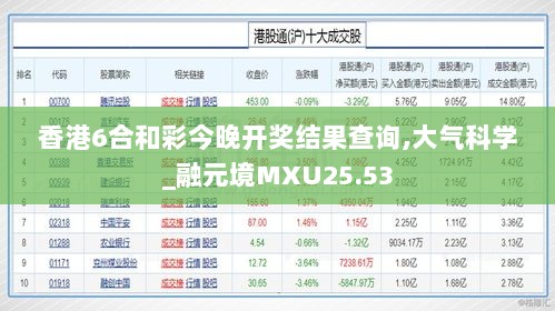 香港6合和彩今晚开奖结果查询,大气科学_融元境MXU25.53