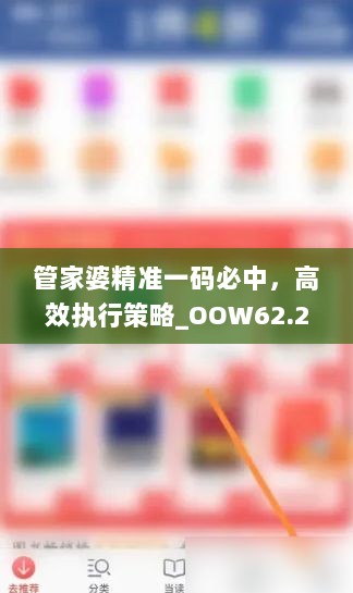 管家婆精准一码必中，高效执行策略_OOW62.213豪华版