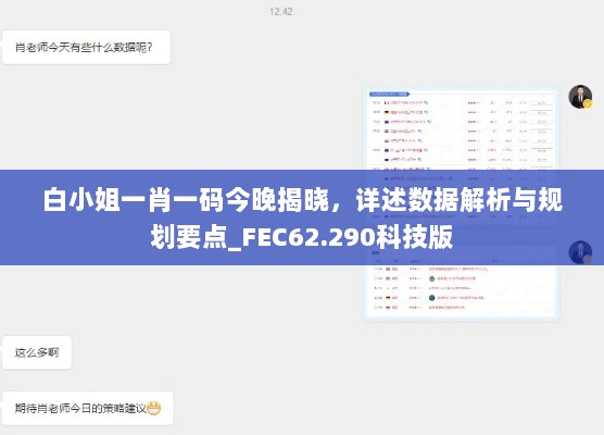 白小姐一肖一码今晚揭晓，详述数据解析与规划要点_FEC62.290科技版