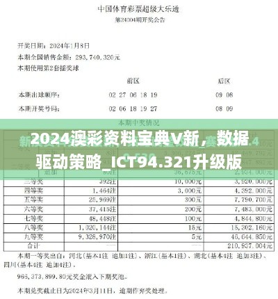 2024澳彩资料宝典V新，数据驱动策略_ICT94.321升级版