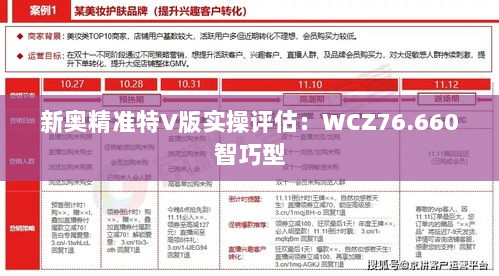 新奥精准特V版实操评估：WCZ76.660智巧型